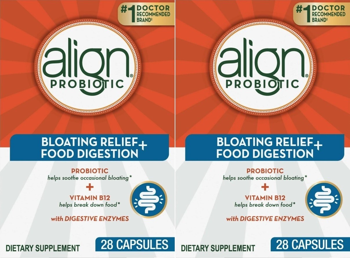 2 X ALIGN – BLOATING RELIEF + FOOD DIGESTION – 28 X 2 = 56 CAPSULES -EXP 12/2025
