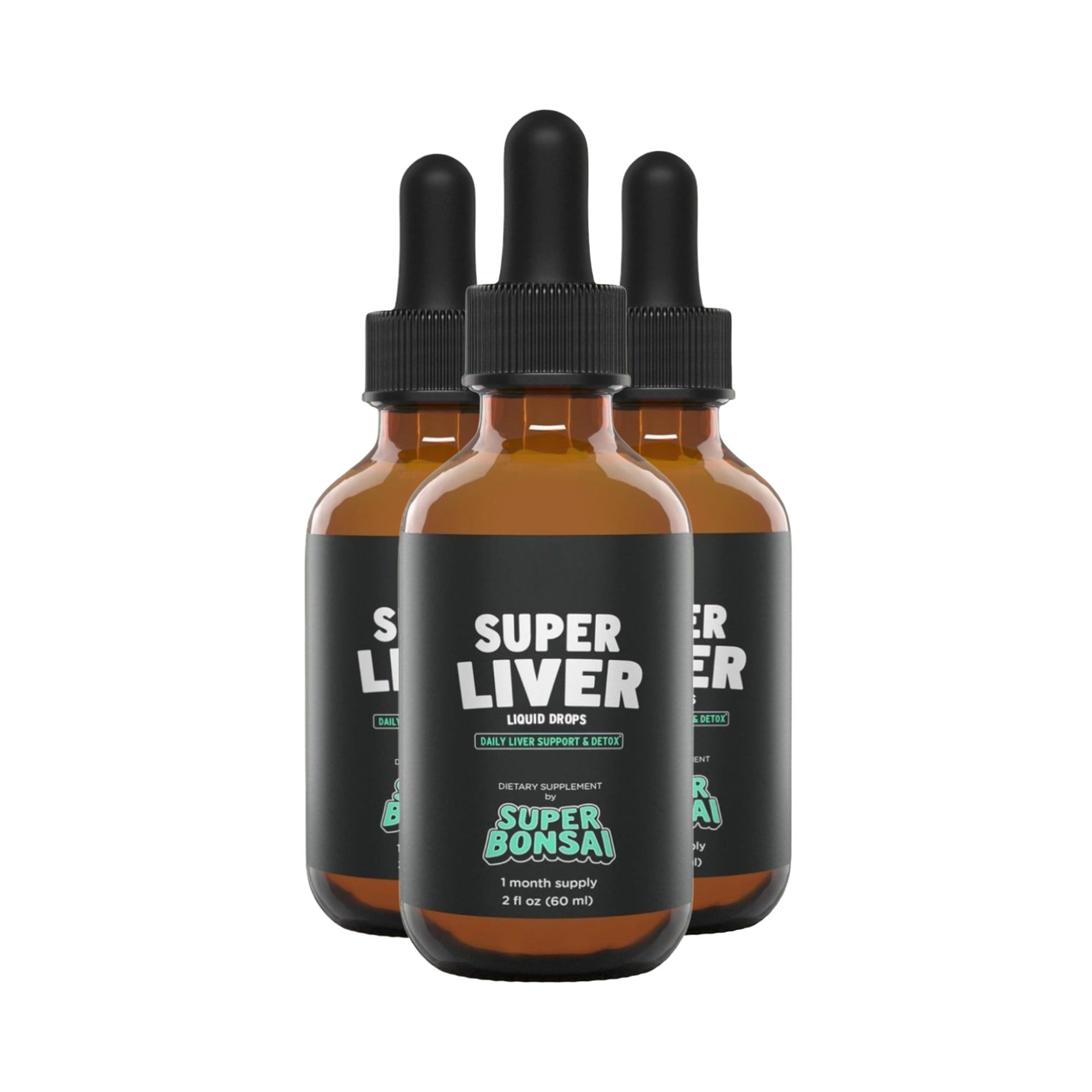 (3-Pack) Super Liver Solution Drops – Daily Dietary Supplement – 2 fl oz (60 vol