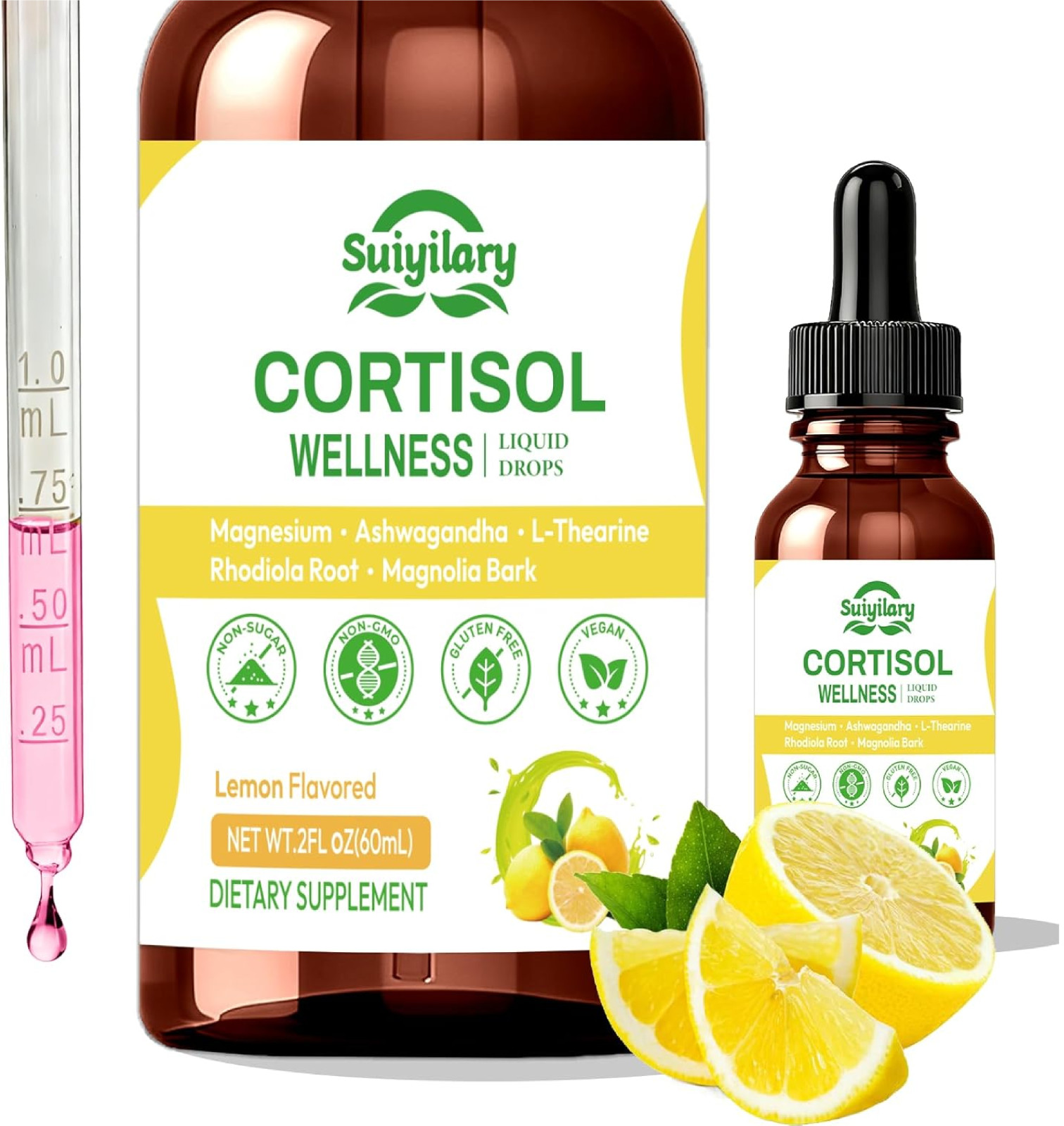 Cortisol Liquid Drops Support Supplements for Men and Women, Cortisol Detox Horm