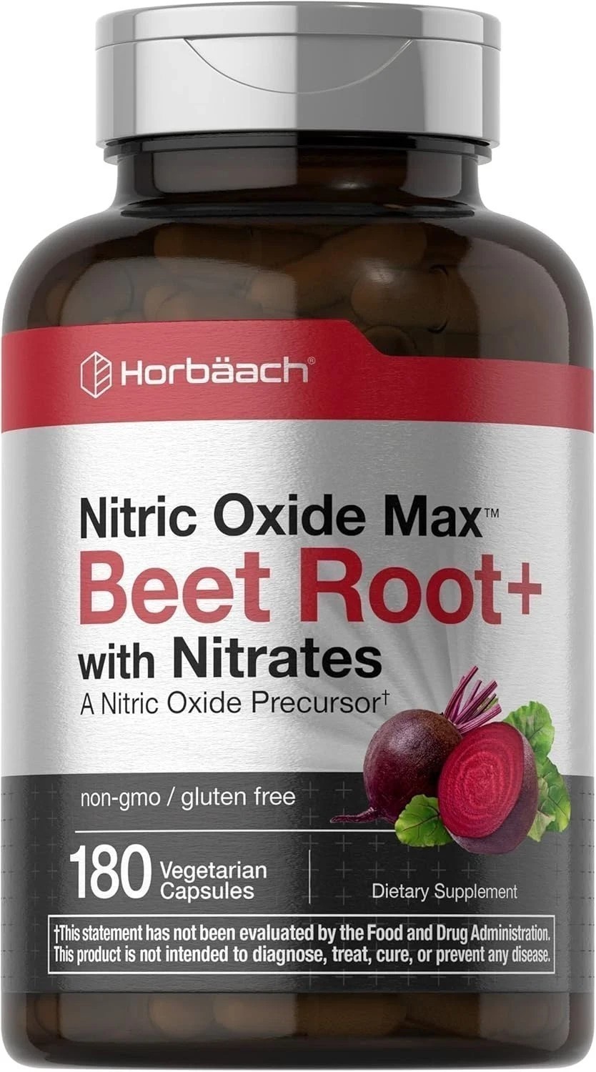 NEW Nitric Oxide Beet Root Capsules | With Nitrates | 180 Count | by Horbaach