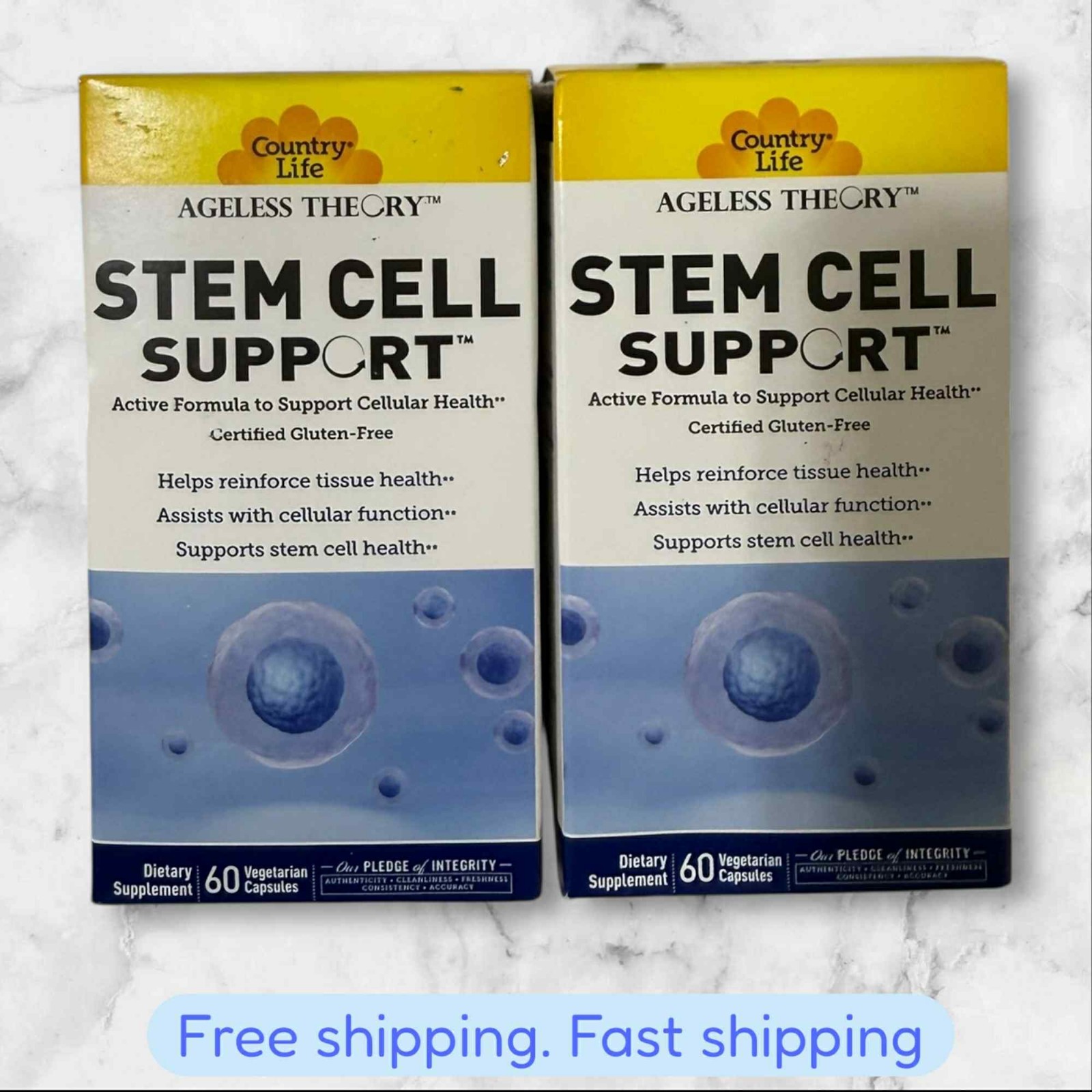 FOR 2 Country Life Stem Cell Support Cellular Health Formula 60Caps EXP05/2026+