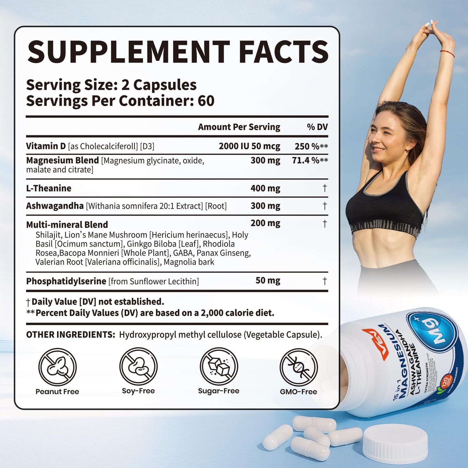 DeepCalm 15in1 Magnesium Complex for Women & Men, Magnesium Supplement, Sleep…