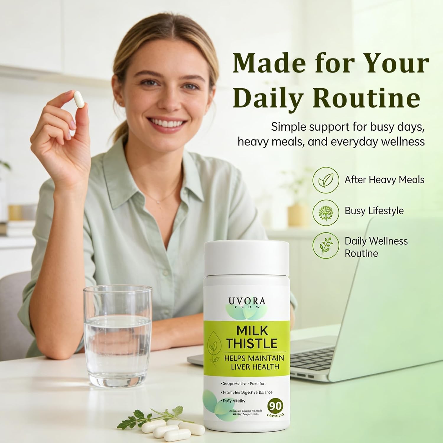 Uvora Milk Thistle Detox, Premium Herbal Supplement With Milk Thistle Extrac…