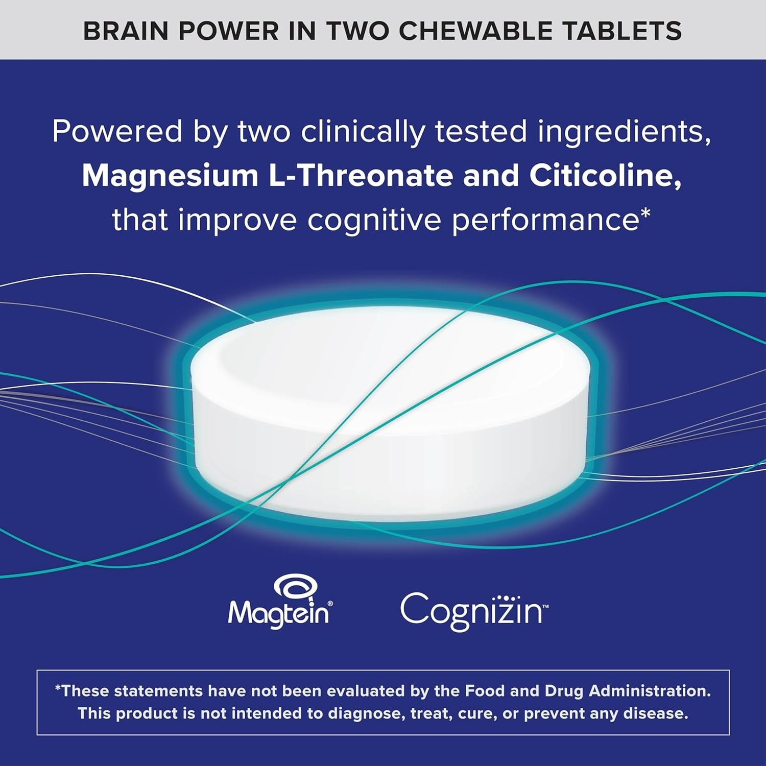 Qunol Brain Health Memory Plus Chewable Tablet with B6, Magnesium LThreonate …