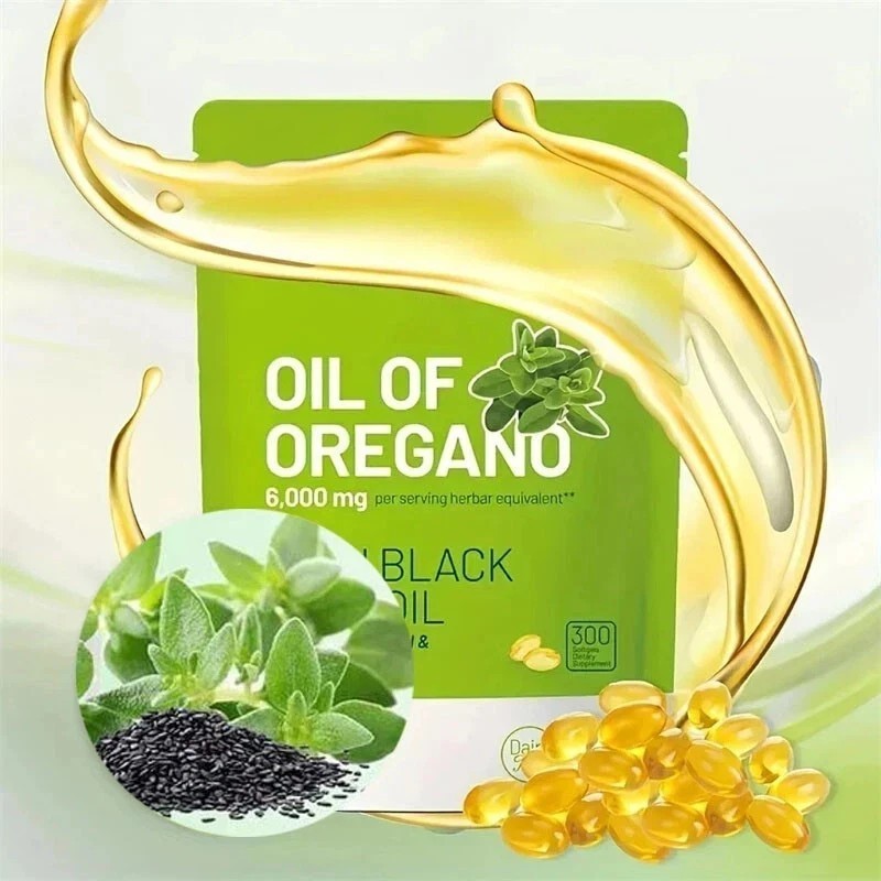 Oil of Oregano 300 Softgels with Black Seed Oil – 6000mg Oregano Oil NEW