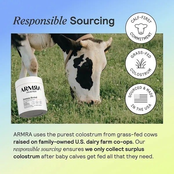 3-pieces ARMRA Colostrum Unflavored Jar Grass-Fed Immune Fitness Brain Benefits