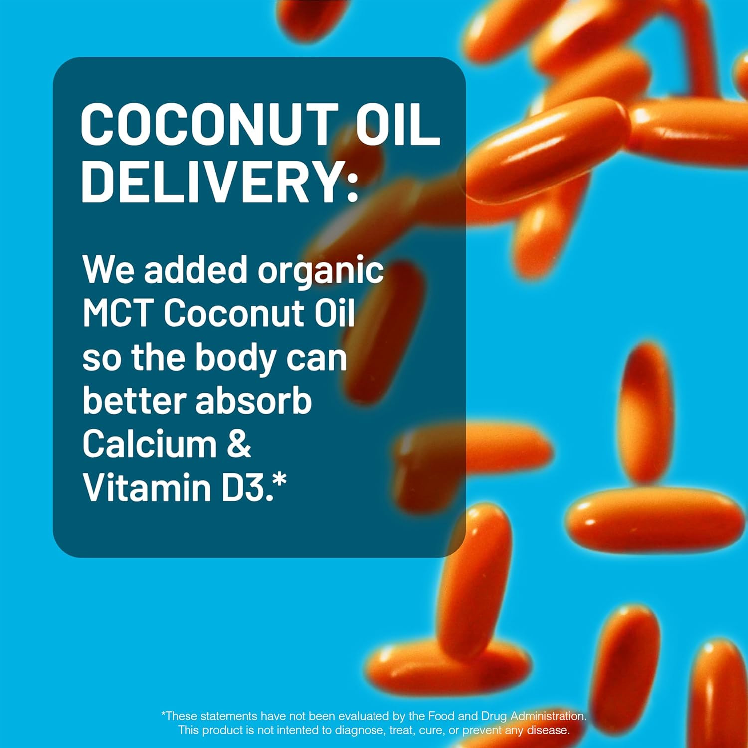 High-Purity, All-Natural Calcium 1250Mg + Vitamin D3 1000IU + Organic MCT Coc…