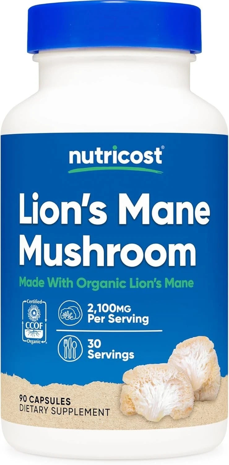 Nutricost Lion’s Mane Mushroom 2100mg 90 Capsules Organic Vegetarian