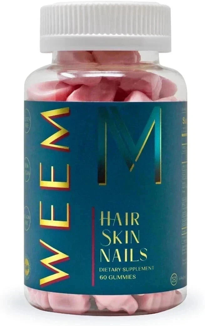 WEEM Hair Skin and Nails Gummies – Supports Healthy Hair – Vegan biotin Vitamins