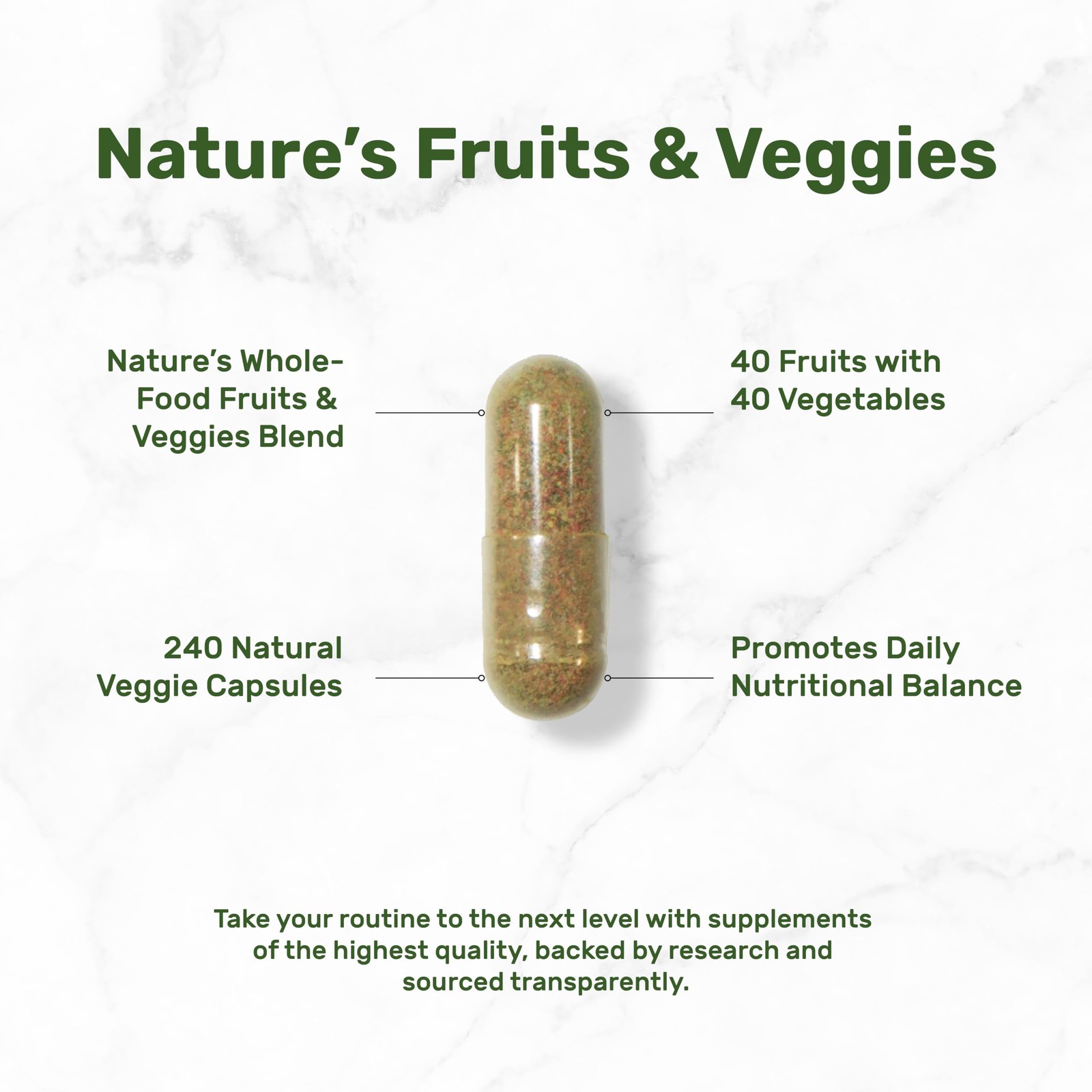 Nature’s Fruits & Veggies Supplement, 240 Veggie 240 Count (Pack of 1)