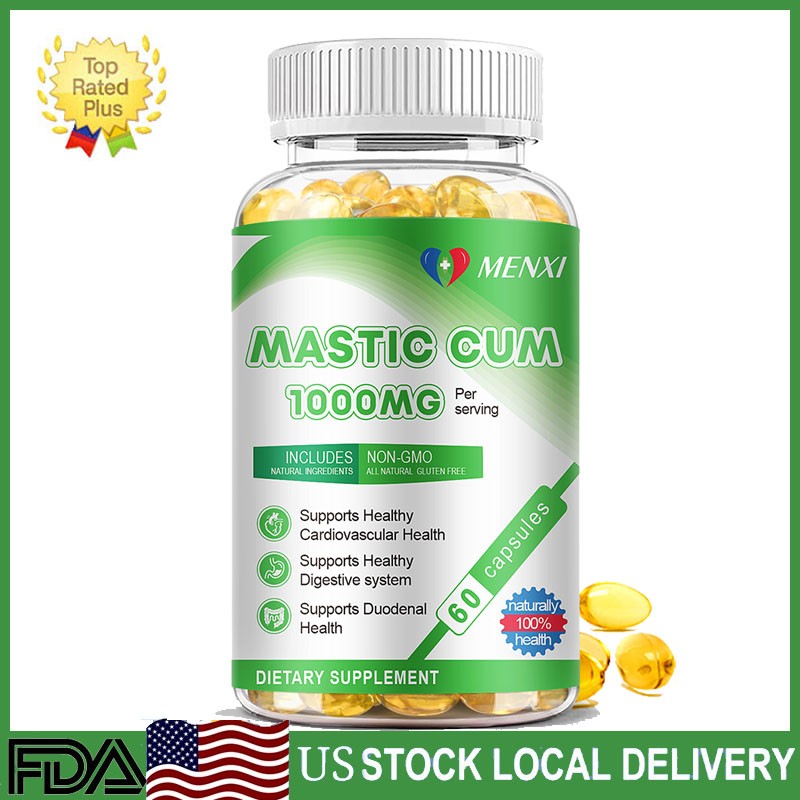 60 Mastika Gum 1000mg Capsules Natural Gut Digestive Aid Protects Stomach Lining