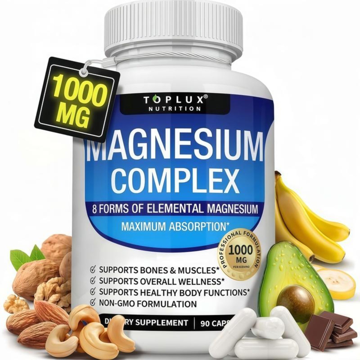Magnesium Complex – 8 Forms for Sleep, Muscle & Bone Support,, 90ct