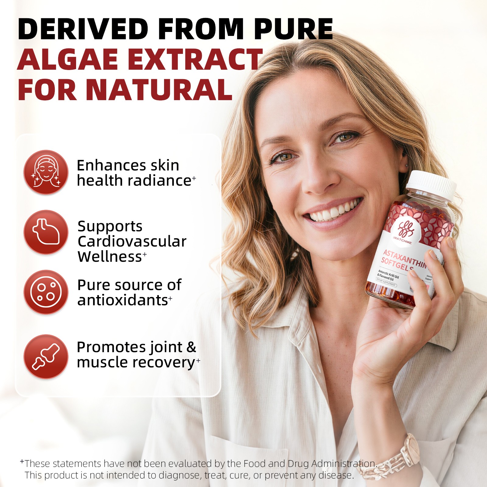 Triple Strength Astaxanthin 32mg with Organic Coconut Oil – 120 Softgel