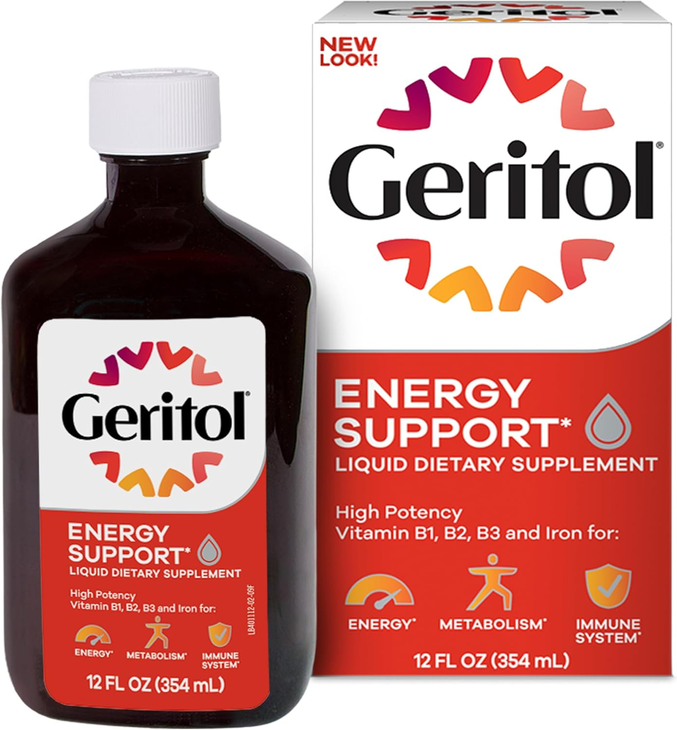 Geritol Liquid Multivitamin and Iron Supplement for Energy Support 12 Fl Oz