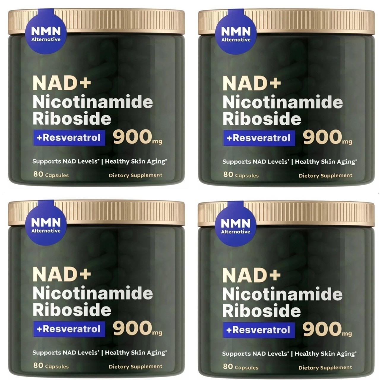 4-Pack – Nicotinamide Riboside + Resveratrol NAD+ 80 Caps (320 Total) EXP 11/26