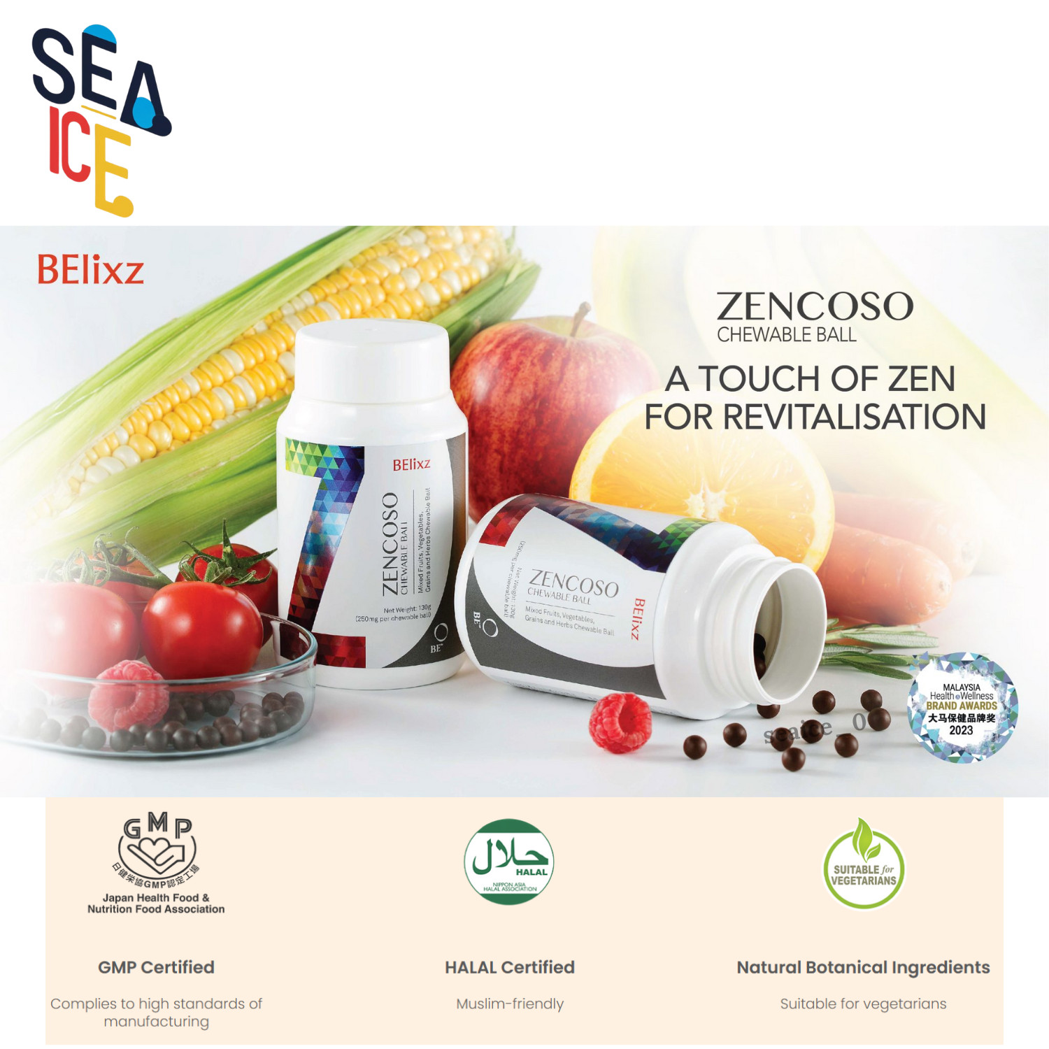 BElixz ZENCOSO CHEWABLE BALL 130g Health Support