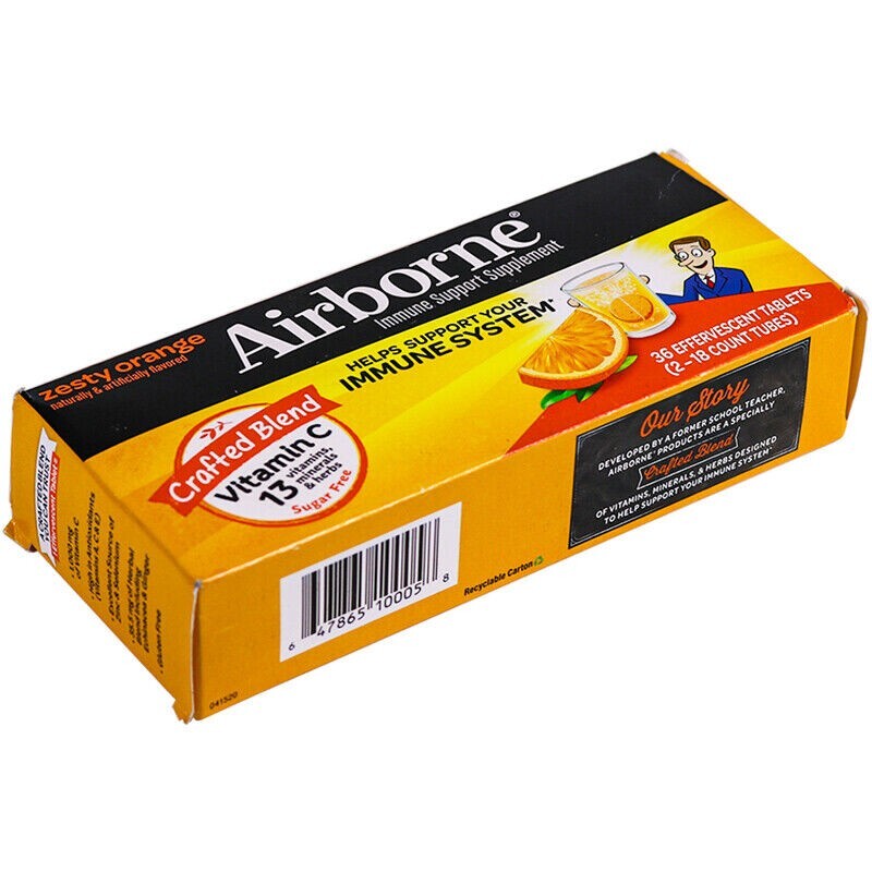 NEW 360 Count Airborne Effervescent Immune Boost Vitamin C Tablets Orange 01/25
