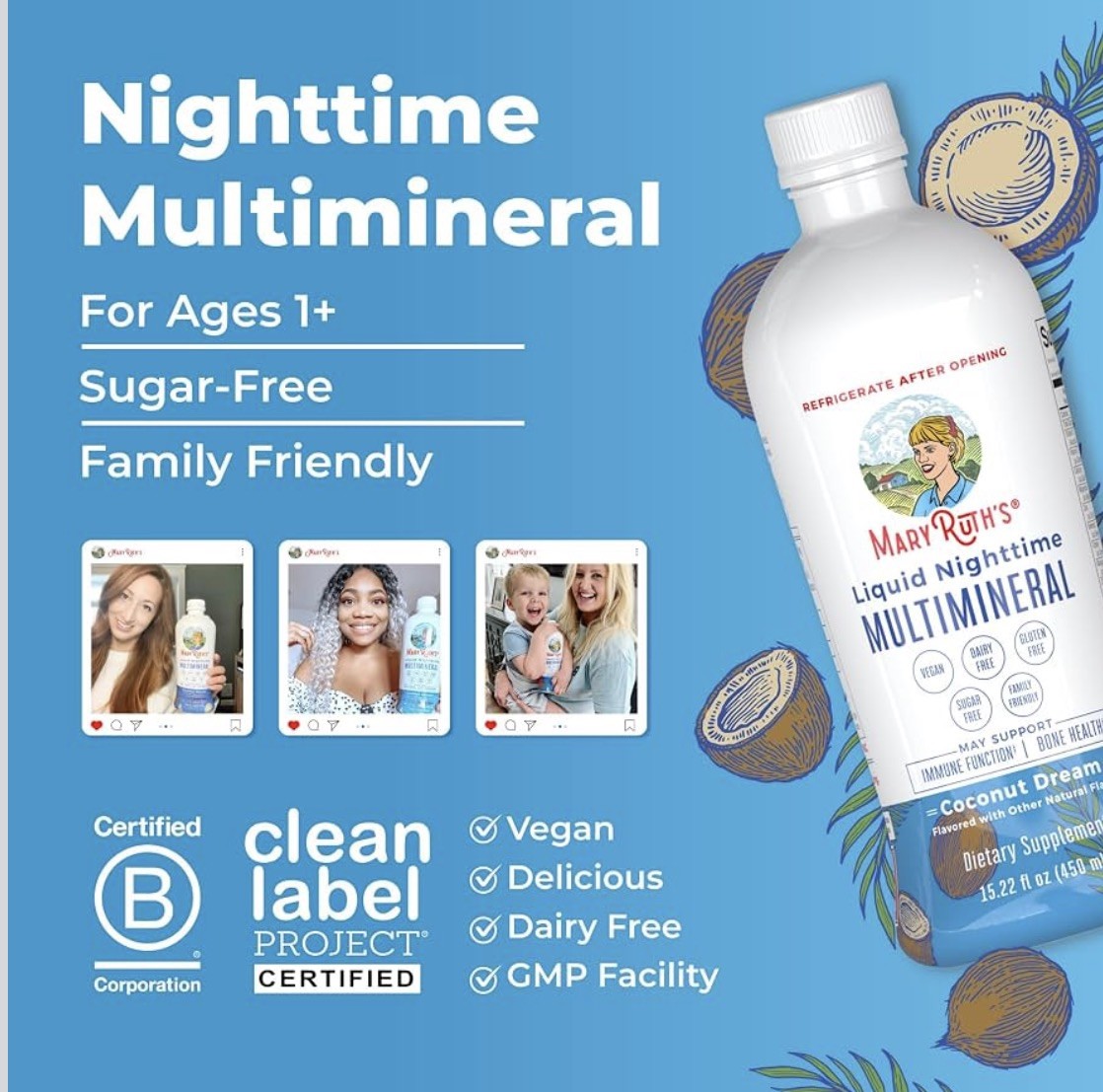 MARY RUTH’S Liquid Nighttime Multimineral Coconut Dream 15.22 Fl Oz