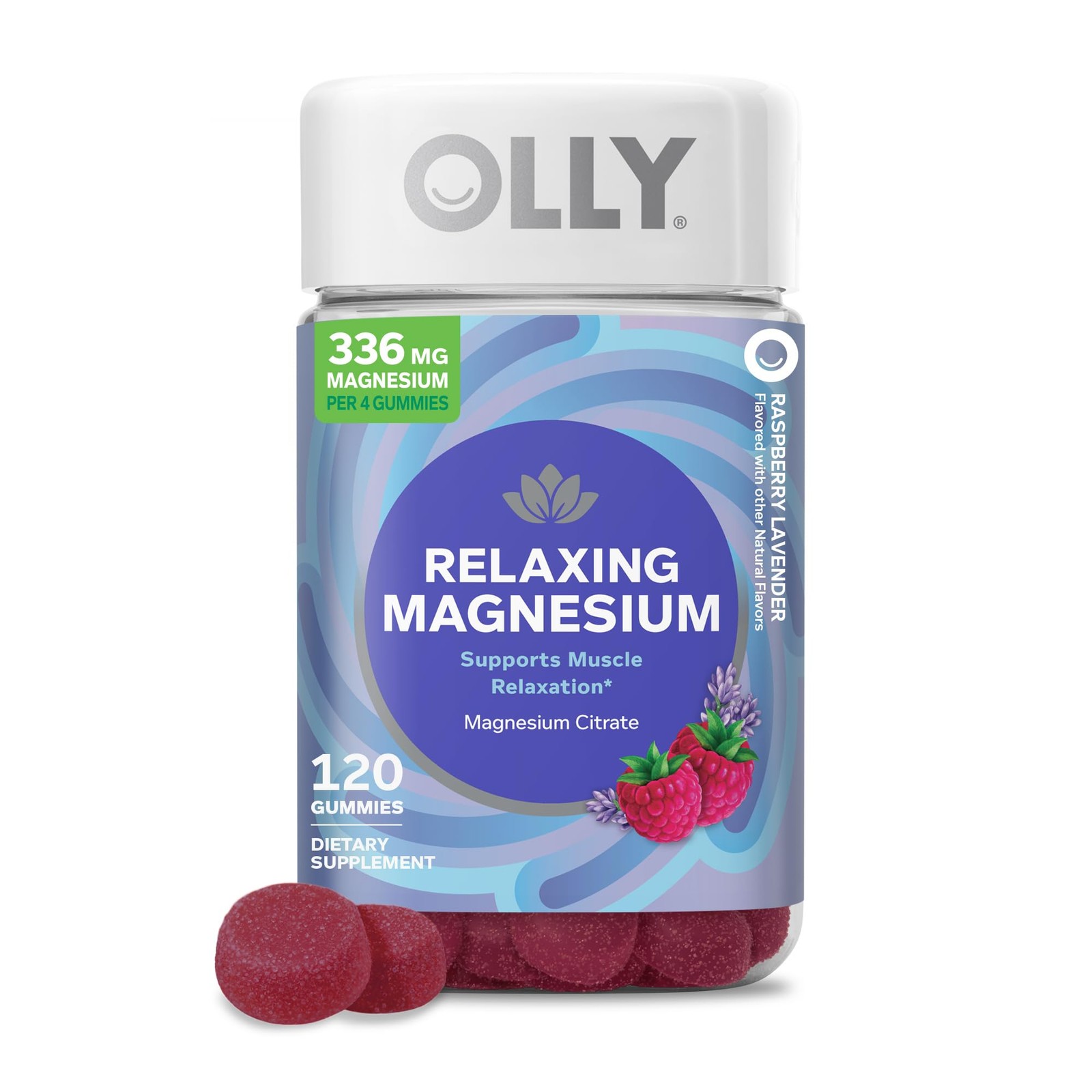 OLLY Relaxing Magnesium Gummies, Supports Muscle 1 Count (Pack of 120)