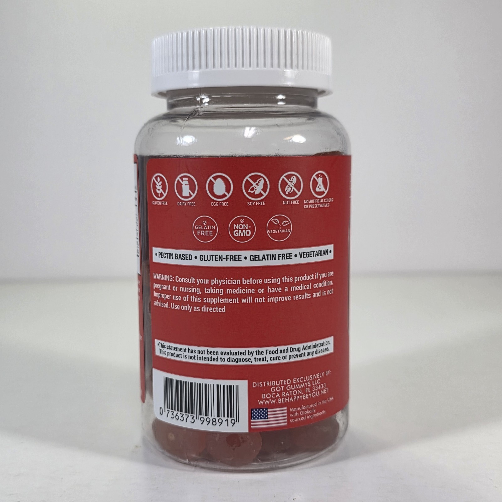 Be Happy Be You Vitamin C + Zinc Immune Support 90 Orange Gummies EXP 04/2028