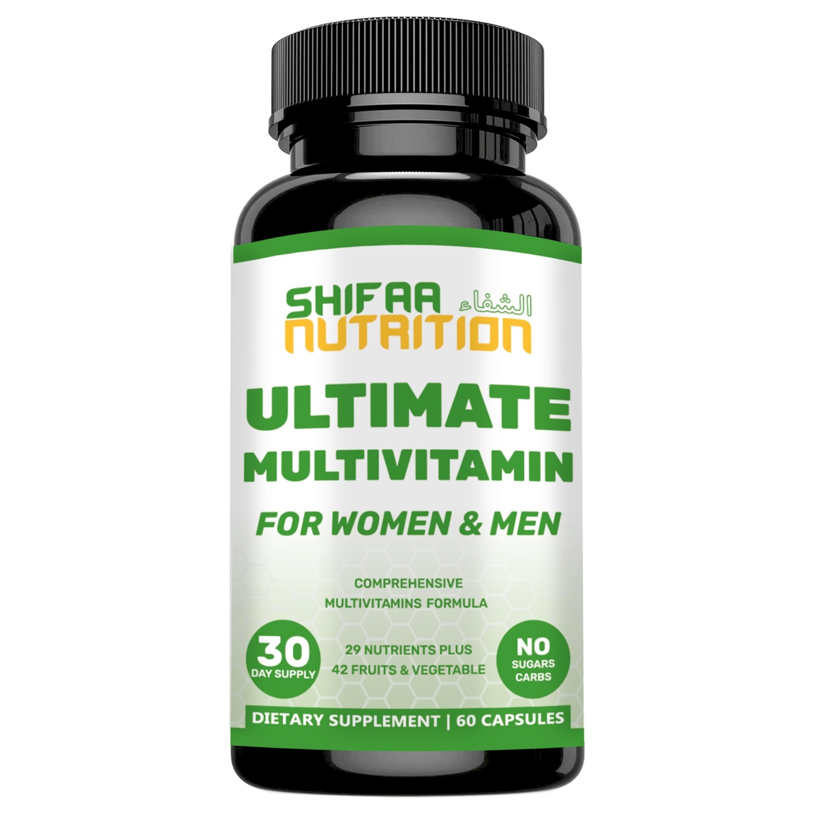 SHIFAA NUTRITION Halal Multivitamins for Women, Men Adults, 30 Servings | Ir…