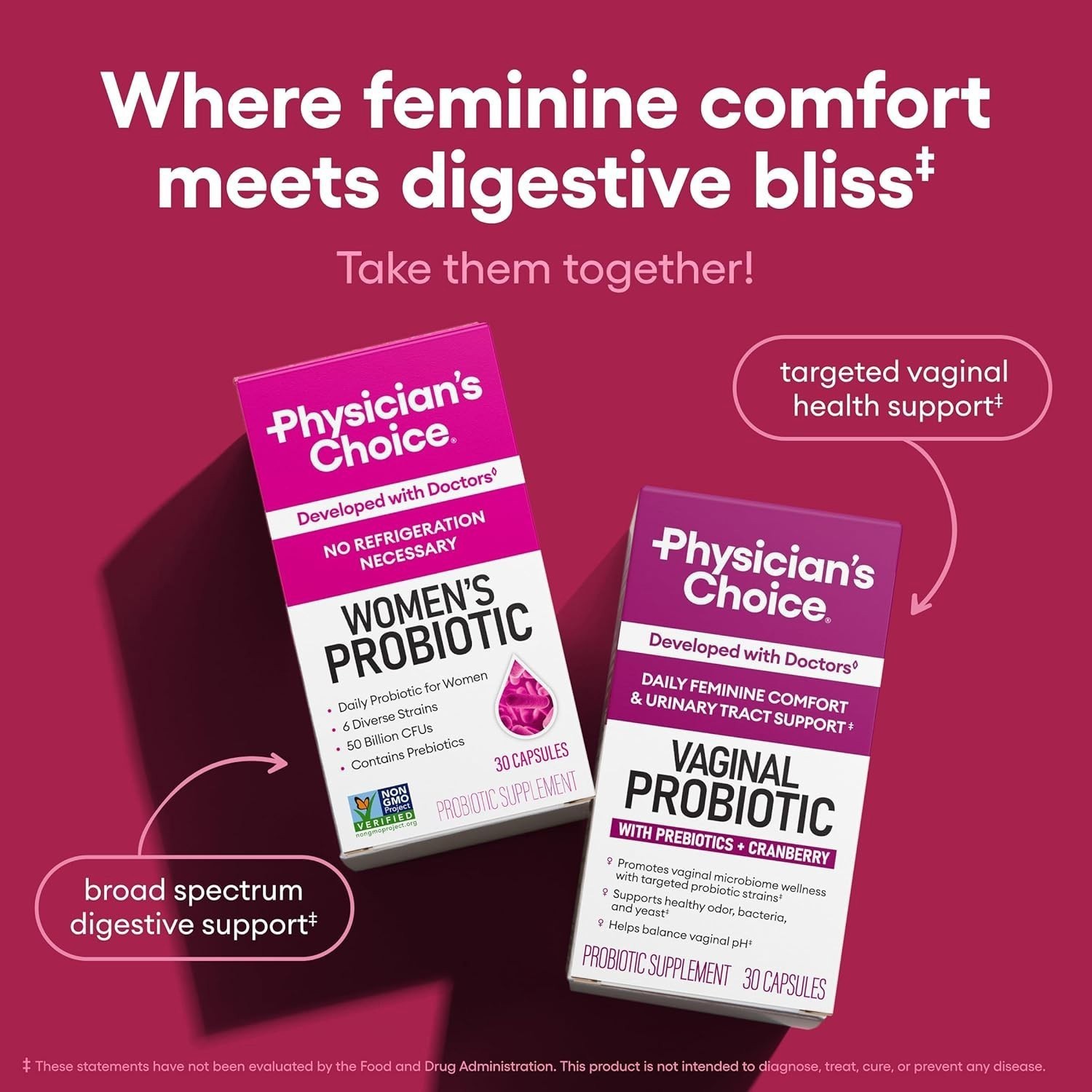 Physician’s Choice Women’s Probiotic with 50 Billion CFU Natural Prebiotic Blend