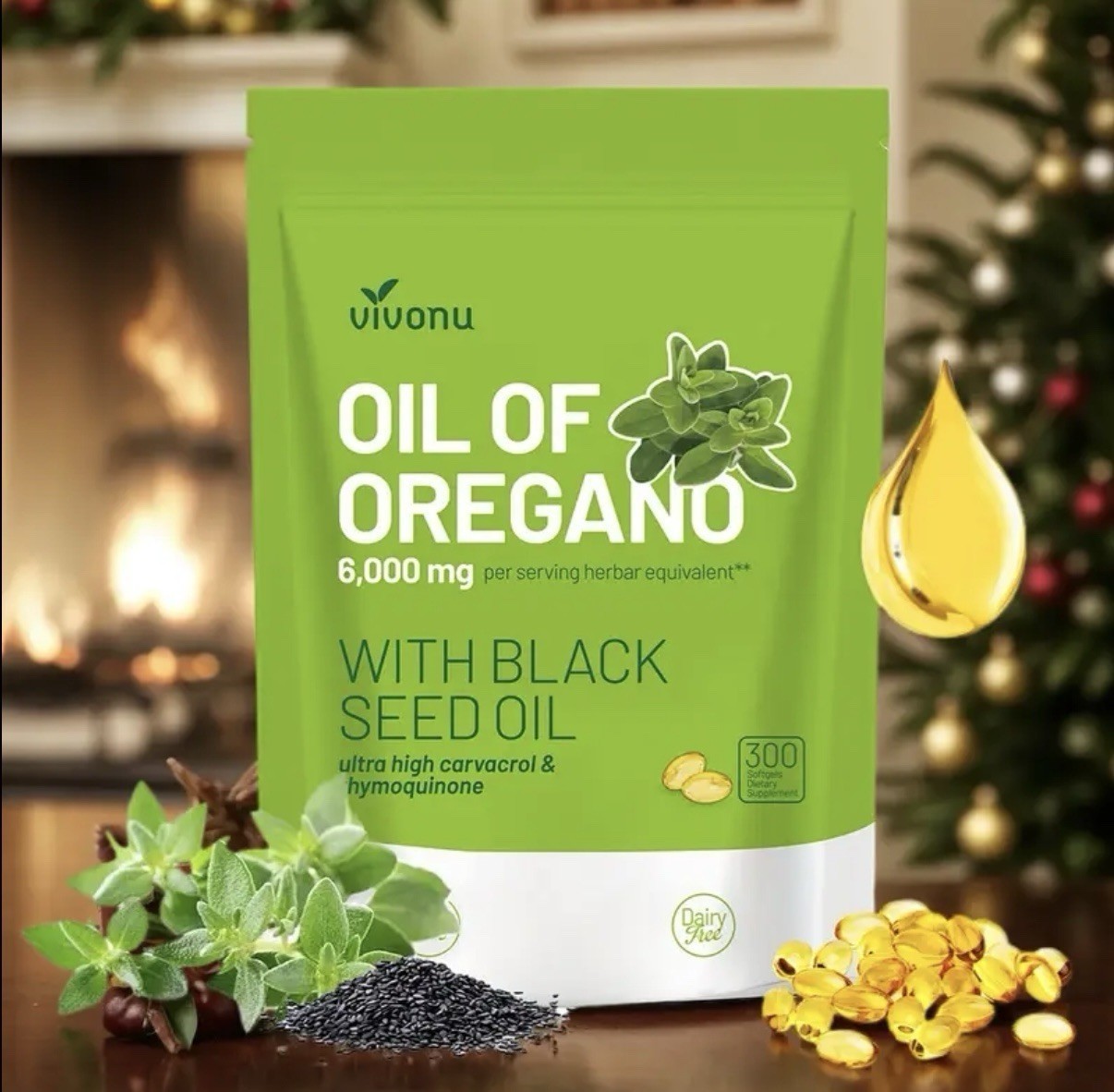 NEW Oil of Oregano Softgels with Black Seed Oil – 6000mg Oregano Oil