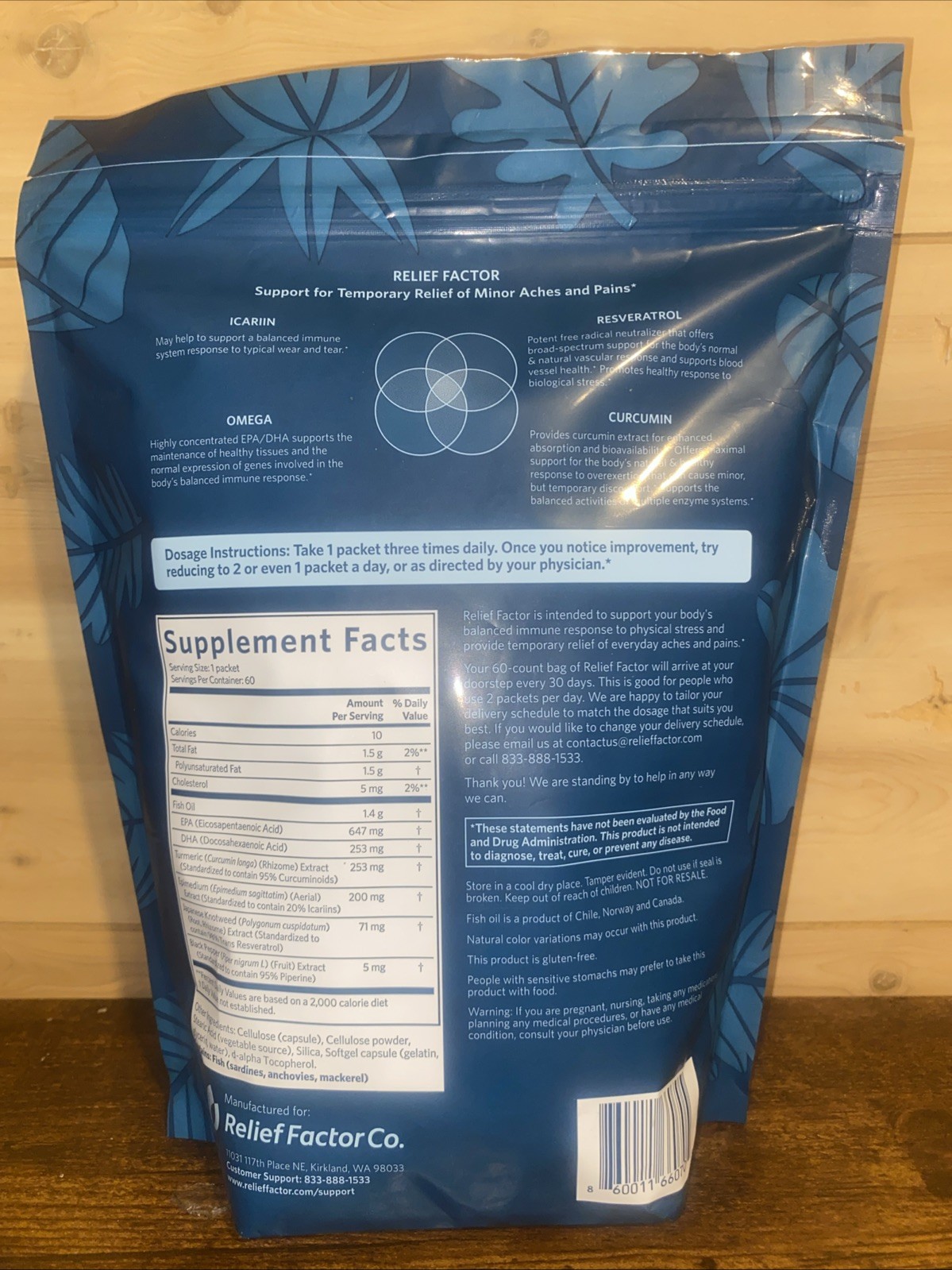 Relief Factor 60 Count Dietary Supplement Joint & Muscle Support Nee Sealed