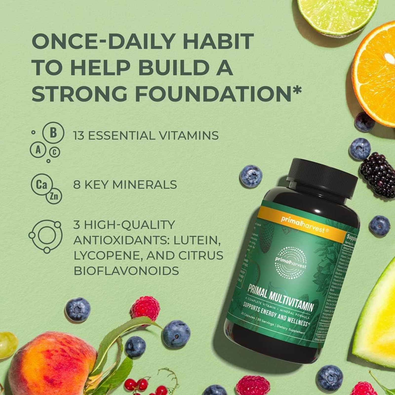 Harvest Primal Primal Multivitamin – Minerals – Energy Immune Brain Heart Health