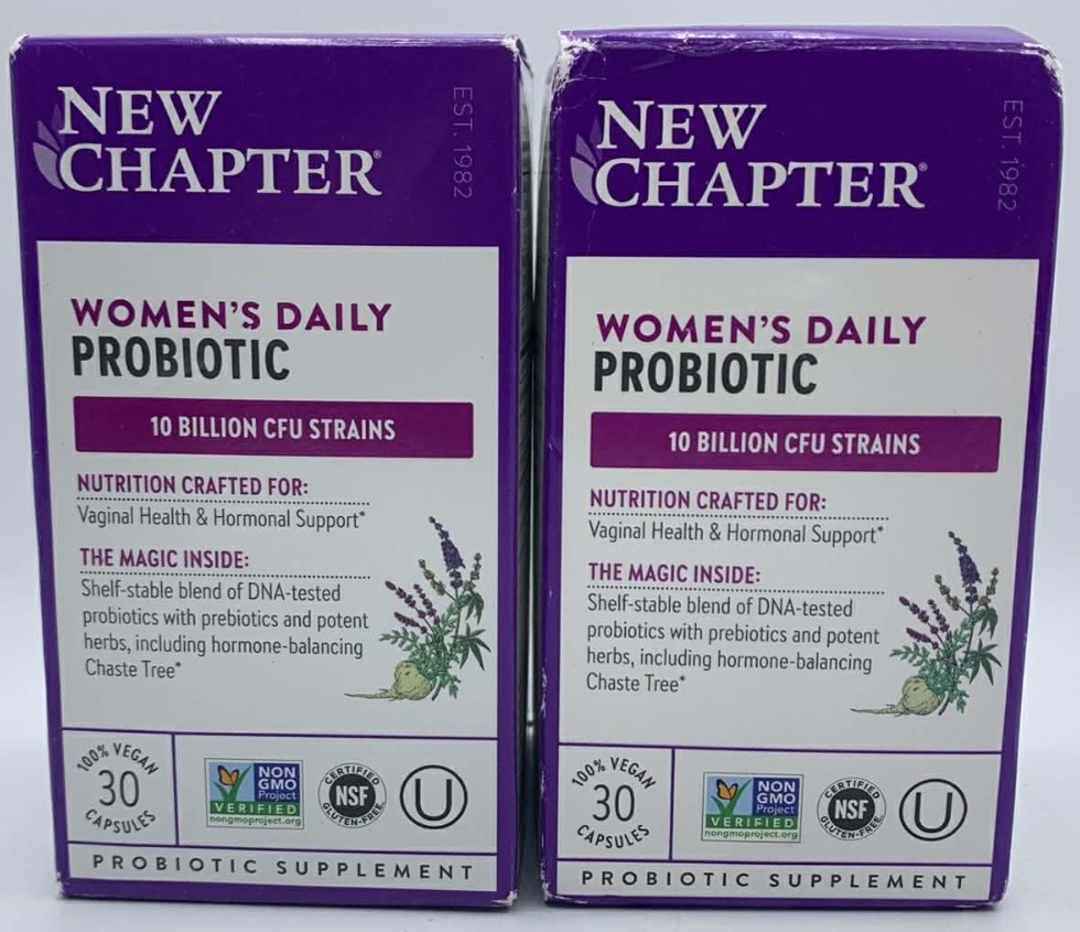 2PK New Chapter Women’s Probiotic 10 Billion CFU ~ 30 Veg Caps Each ~ EXP 5/26