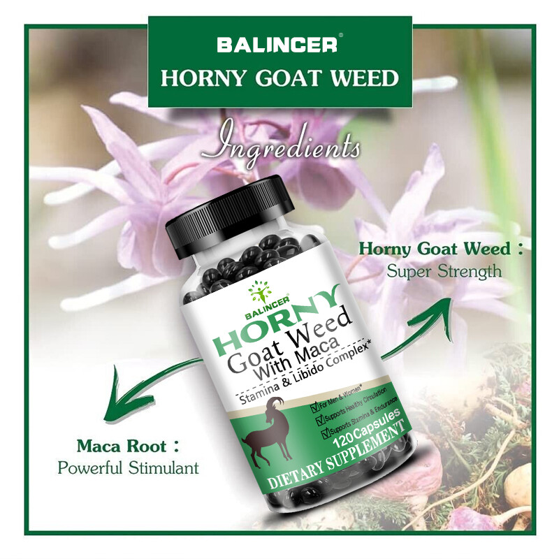 Horny Goat Weed and maca Extract -Gluten Free, Non-GMO,Unisex
