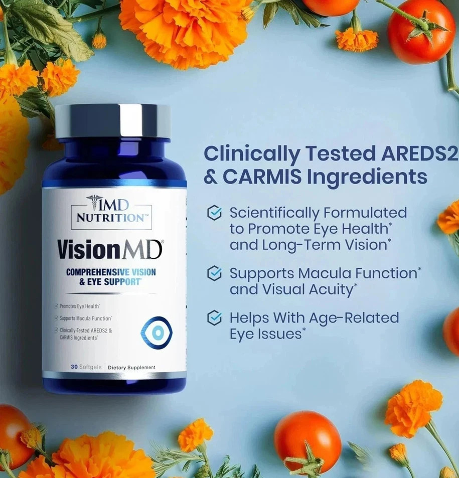 3 Pack 1MD Nutrition Vision MD Eye Vitamin CARMIS Formula – 30 Softgels | USA..
