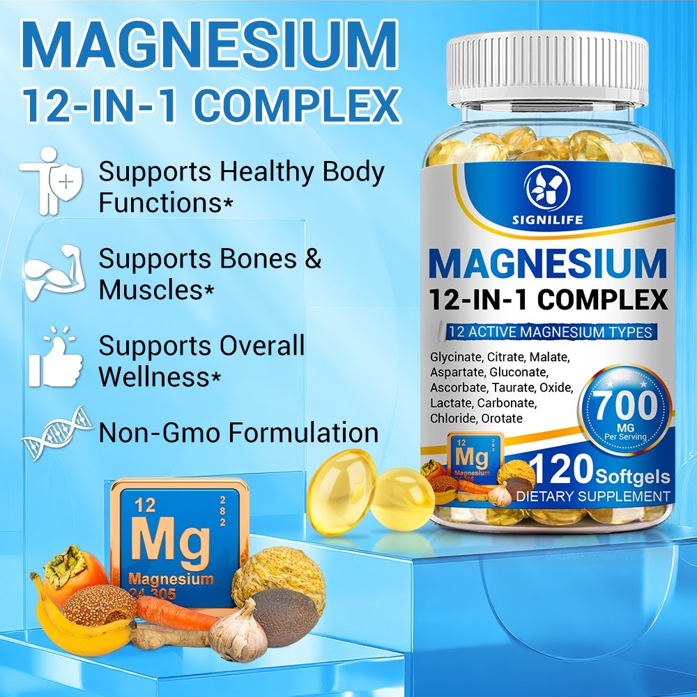 Magnesium 12 in 1 Complex 700mg – Glycinate Citrate Malate Taurate Daily Support