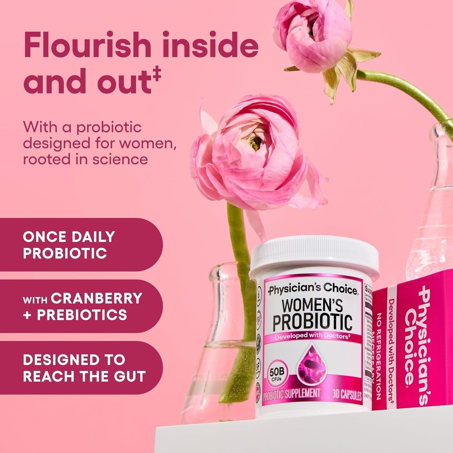 Physician’s Choice Women’s Probiotic with 50 Billion CFU Natural Prebiotic Blend