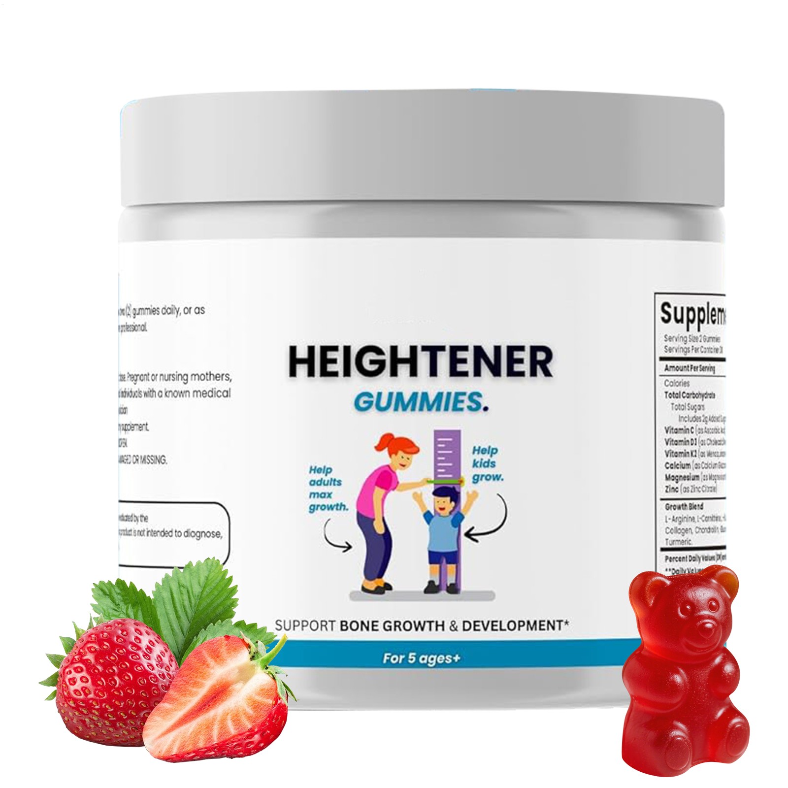 Heightener Gummies Teens Natural Height Growth Supplement for Kids, – and Adult