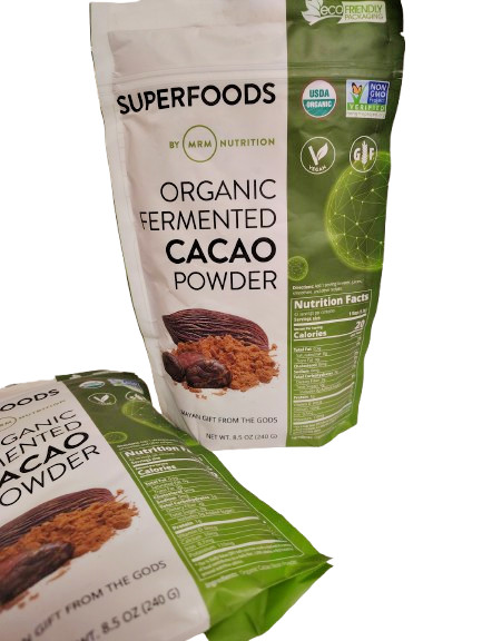 2X) Organic FERMENTED CACAO Powder Superfood, 8.5oz, Vegan/Gluten Free, BB 9/28