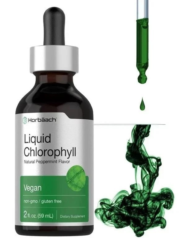 Non-GMO, Liquid Chlorophyll Drops 2 oz by Horbaach, Natural Peppermint Flavor
