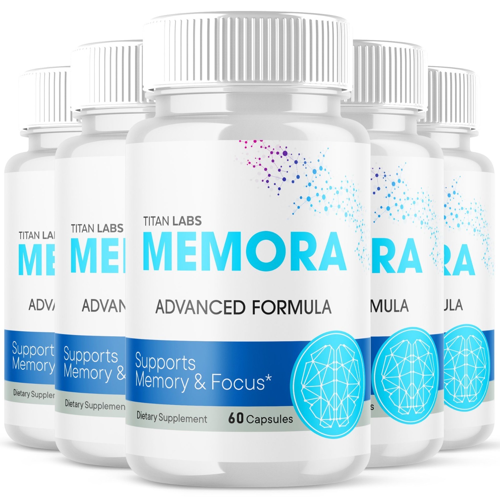 (5 Pack) Memora Advanced Nootropic Natural Brain Support Supplement 300 Capsules