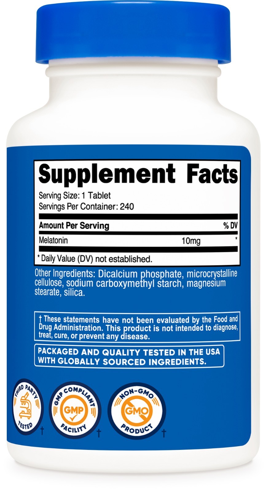 Nutricost Melatonin 10mg, 240 Tablets – 10mg Per Serving, Non-GMO, Gluten Free