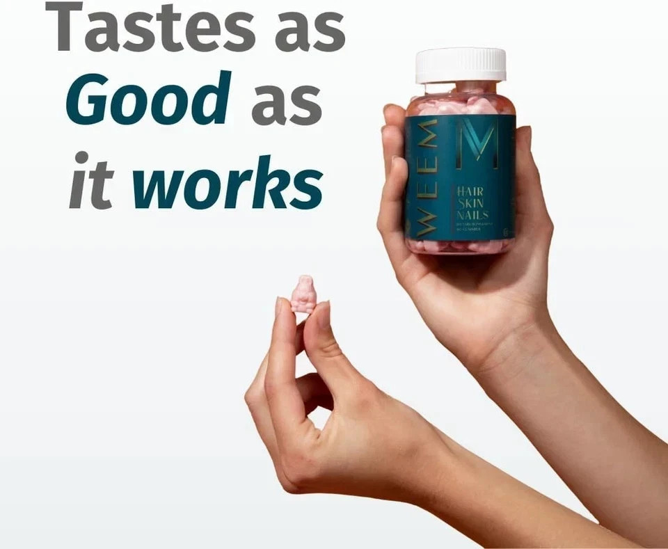 WEEM Hair Skin and Nails Gummies, Vegan biotin Vitamins – Healthy Hair (Pack 3)