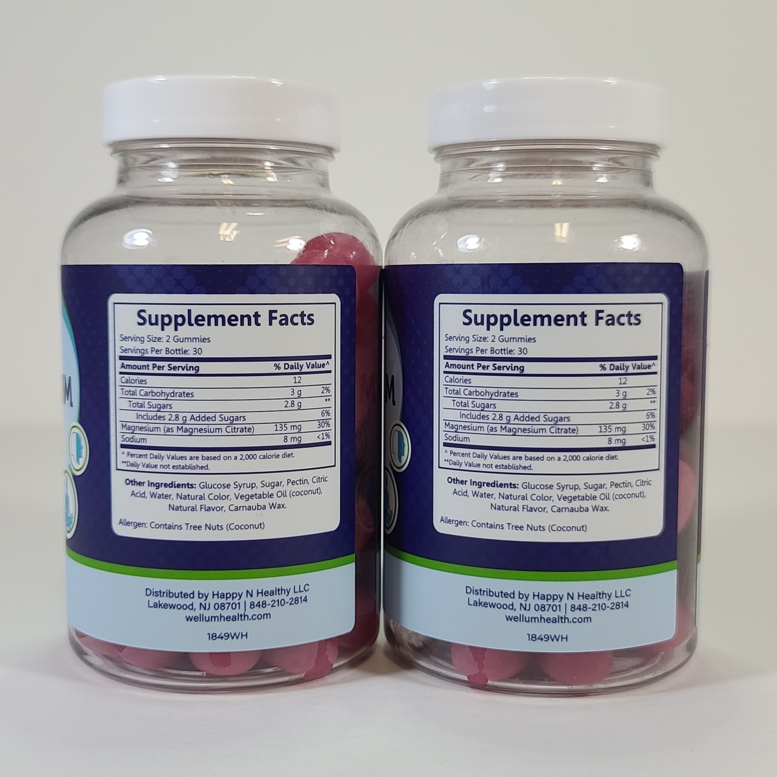 2x Wholesome Health Magnesium Berry Flavor Brain & Focus 60 Gummies EXP 11/2026