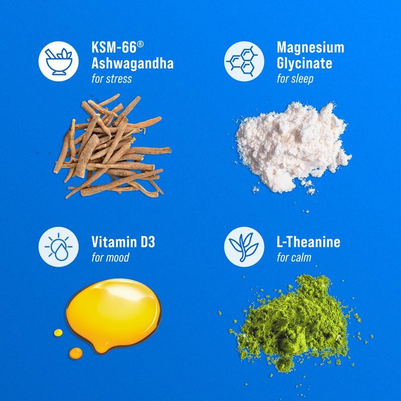 Sleep Drink Mix KSM66 Ashwagandha D3 Magnesium for Cortisol Balance Mood Calming
