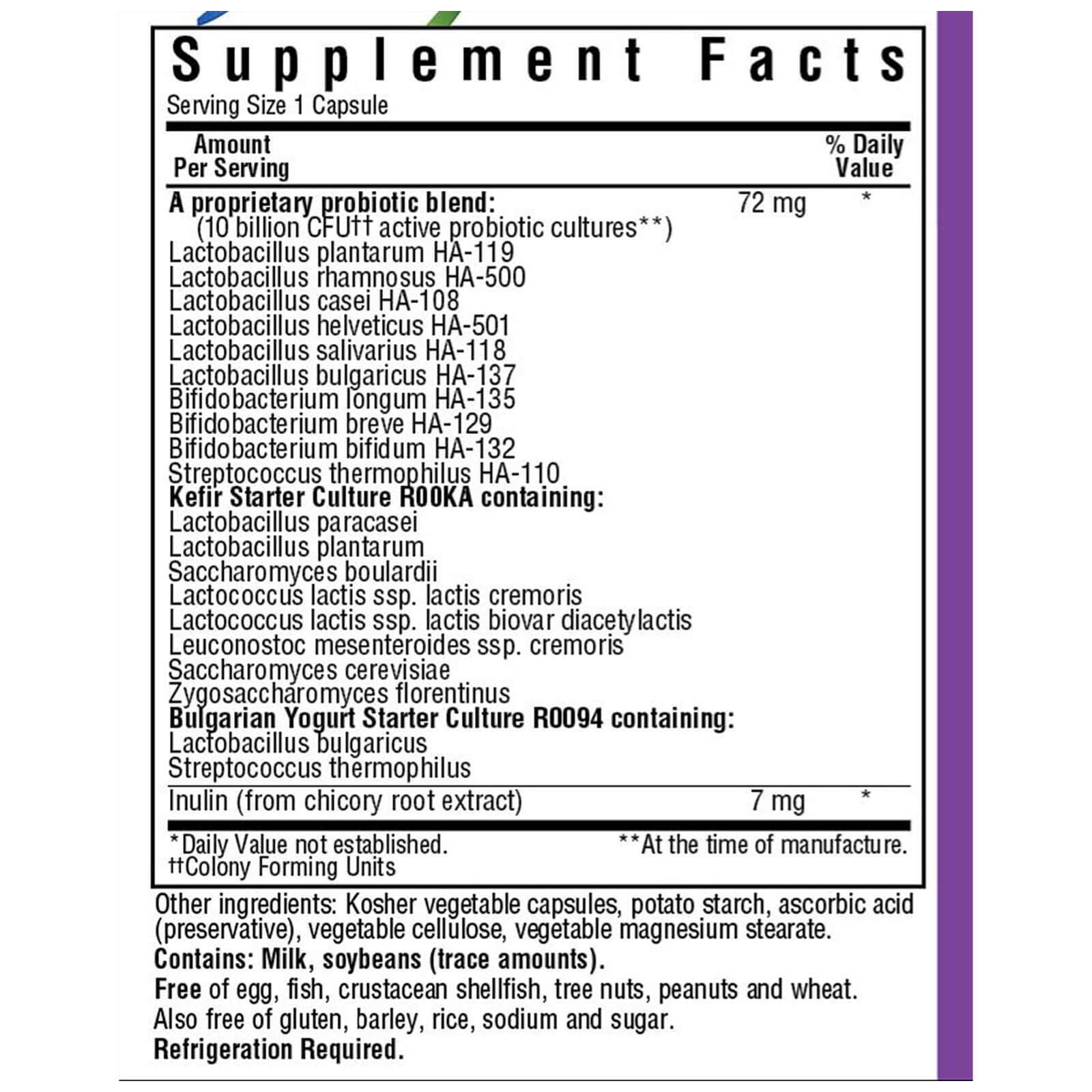 Bluebonnet Probiotic & Prebiotic 10 Billion Cfu 30 Veg Capsules