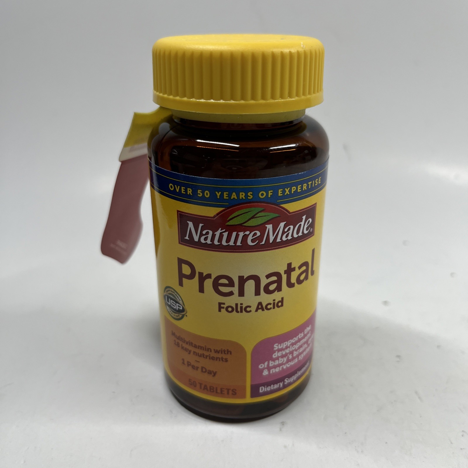 Nature Made Prenatal Folic Acid Multivitamin 50 Tablets Exp 05/2026