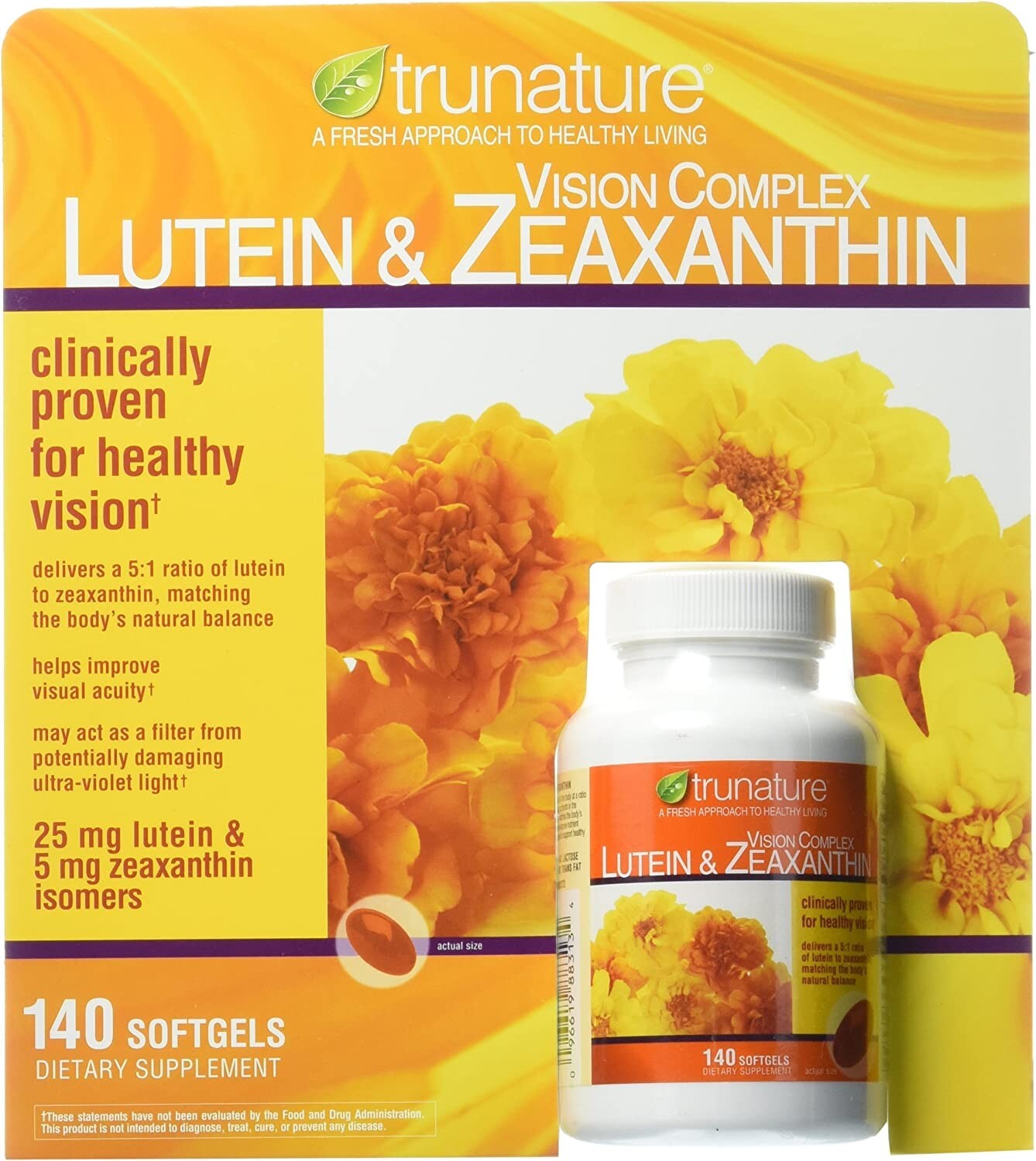 trunature Vision Complex Lutein & Zeaxanthin, 140 Softgels Exp: 05/2025