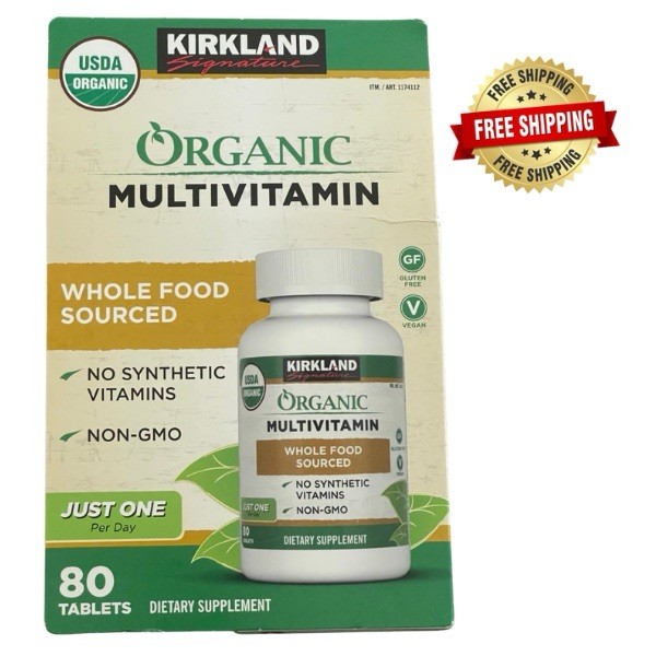 🇺🇸Kirkland Signature Organic Multivitamin 80 Tablet Whole Food Non GMO Organic