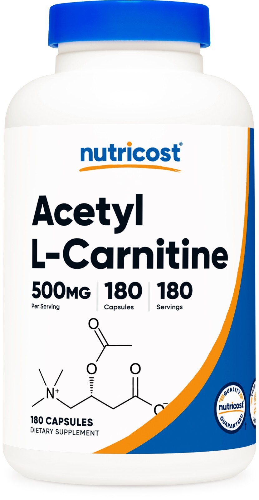 Nutricost Acetyl L-Carnitine 500mg, 180 Capsules – Non-GMO and Gluten Free