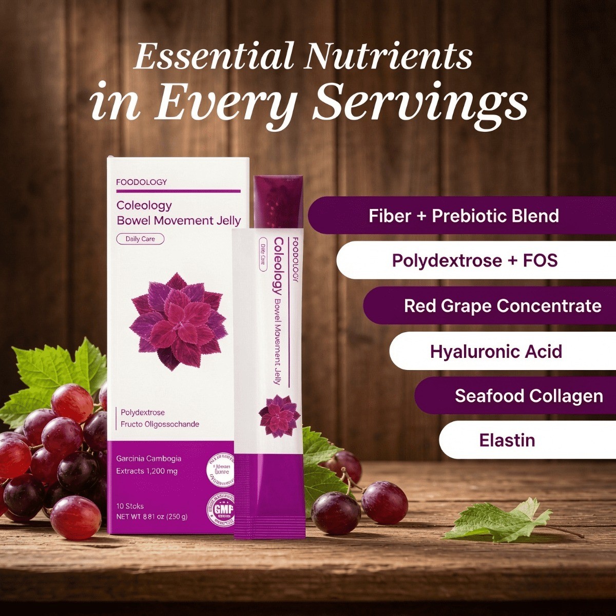 FOODOLOGY Coleology – Grape Jelly Sticks for Bloating & Digestive Comfort