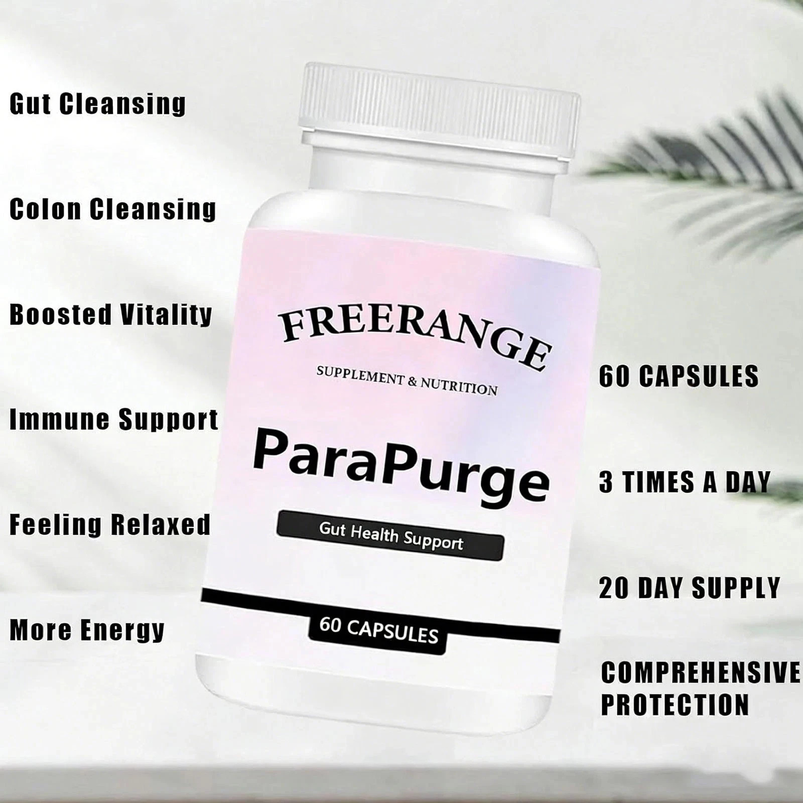 3 Pcs FreeRange ParaPurge Advanced Parasite Cleanser 180 Capsules Para Purge