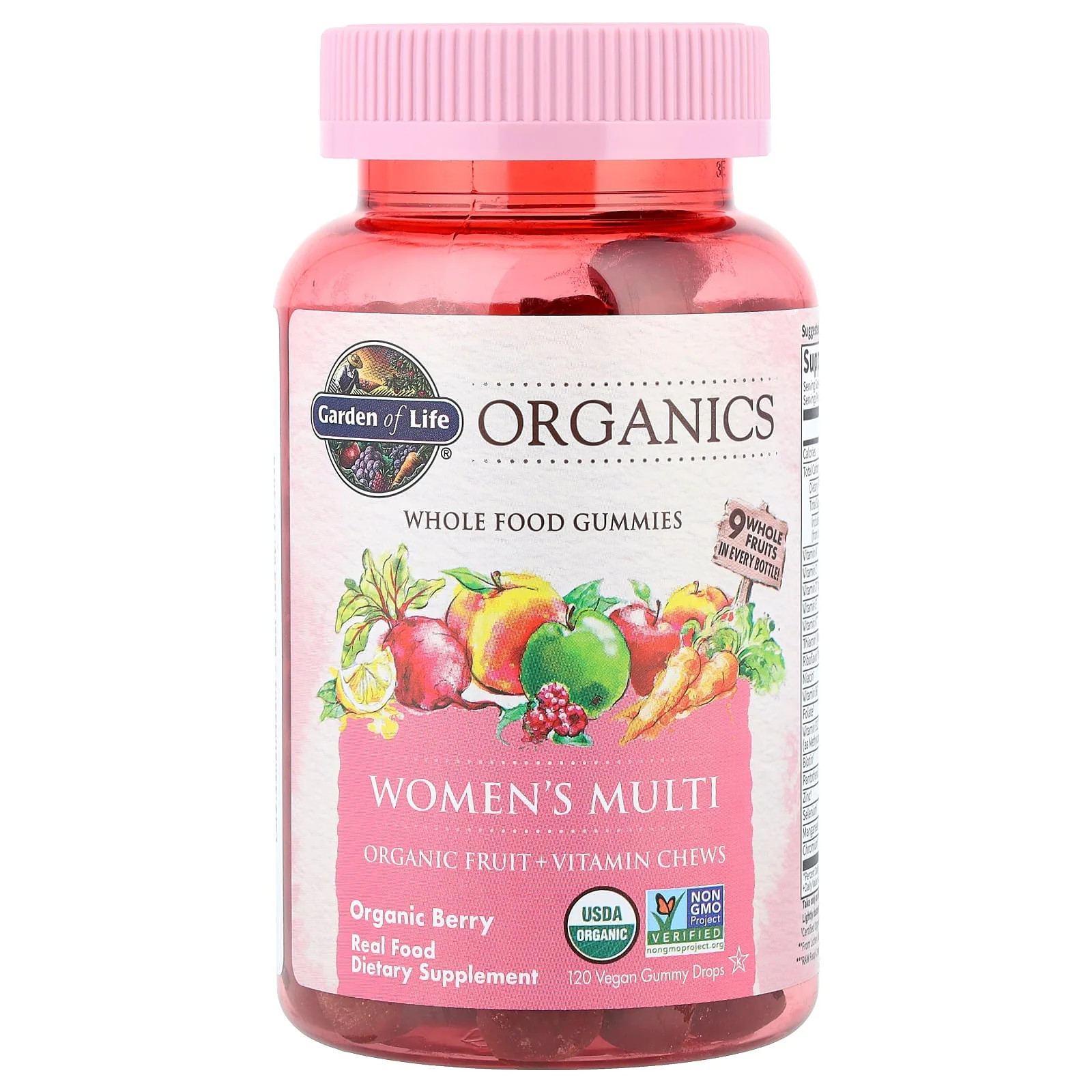 2 X Garden of Life, Organics, Women’s Multi Gummies, Organic Berry, 120 Vegan G